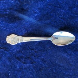 Designer Birks silver tea spoon, vintage, Noel 1992